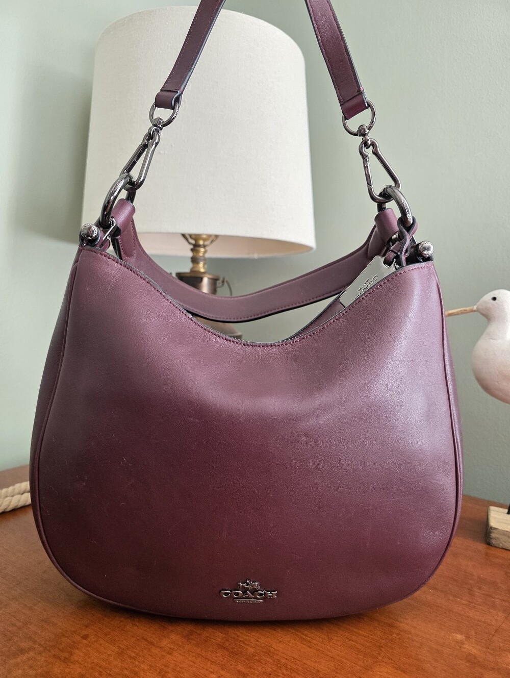 Coach 21025E Mae Hobo Oxblood Leather Shoulder Crossbody Bag - Picture 16 of 16